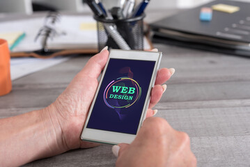 Web design concept on a smartphone