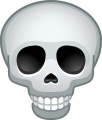 Top quality emoticon. Skull face emoji isolated, dead emoticon face emoji. Popular element. Detailed emoji icon from the Telegram app.