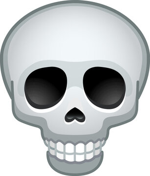 Top quality emoticon. Skull face emoji isolated, dead emoticon face emoji. Popular element. Detailed emoji icon from the Telegram app.
