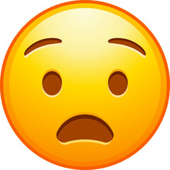 Top quality emoticon. Astonished emoji. Shocked emoticon with gasping face. Yellow face emoji. Popular element. Detailed emoji icon from the Telegram app.