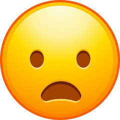 Top quality emoticon. Astonished emoji. Shocked emoticon with gasping face. Yellow face emoji. Popular element. Detailed emoji icon from the Telegram app.