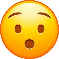 Top quality emoticon. Astonished emoji. Shocked emoticon with gasping face. Yellow face emoji. Popular element. Detailed emoji icon from the Telegram app.