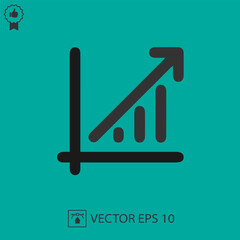 Diagram chart graph up growth isolated vector icon eps 10.