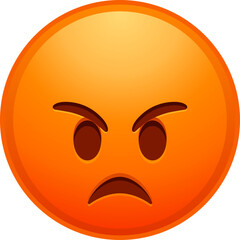 Top quality emoticon. Angry red face. Emoji. Cute emoticon isolated. Detailed emoji icon from the Telegram app.