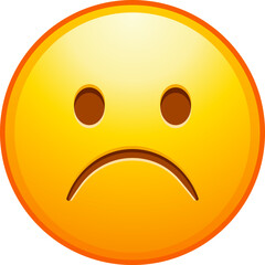 Top quality emoticon. Confused emoji. Nonplussed emoticon with frowned lips. Detailed emoji icon from the Telegram app.