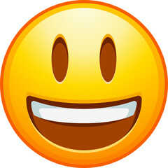 Dimpled smile emoji. Happy smiling emoticon, wide smiled yellow face. Detailed emoji icon from the Telegram app.