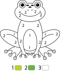 Frog Color By Number Coloring Pages