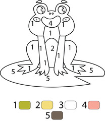 Frog Color By Number Coloring Pages