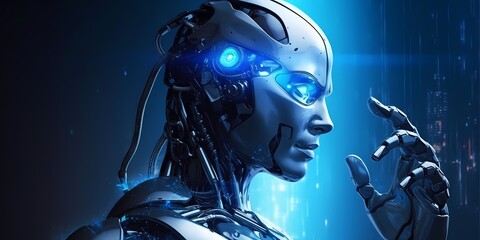 Futuristic Robot Profile - Concept Art. Generative AI