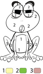 Frog Color By Number Coloring Pages