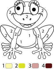 Frog Color By Number Coloring Pages