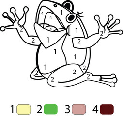 Frog Color By Number Coloring Pages
