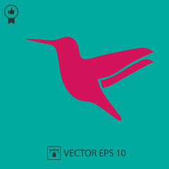Hummingbird vector icon. Bird symbol.