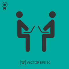 Two businessman working. Office partnership.