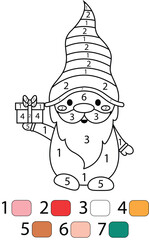 Gnome Color By Number Pages