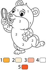 Hamster Color By Number Coloring Pages