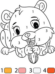 Hamster Color By Number Coloring Pages