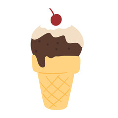 ice cream cone with chocolate