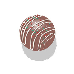 Chocolate Truffle isometric vector. Colorful candy illustration. Sweets icon. Confectionery.
