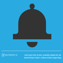 Fototapeta premium Bell vector icon. Simple silhouette vector illustration