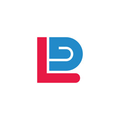 letter ld colorful geometric clean line logo vector - obrazy, fototapety, plakaty
