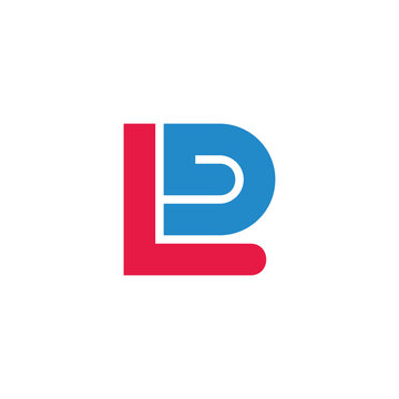 letter ld colorful geometric clean line logo vector