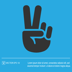 Victory symbol vector icon eps 10.