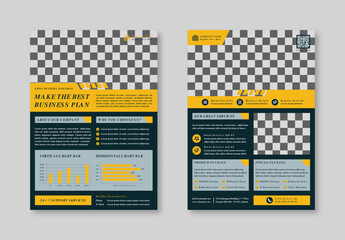Vertical Design Concept For Professional Business Flyer Template