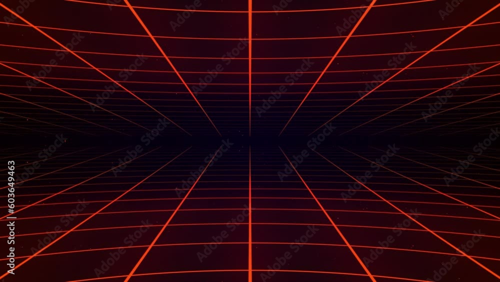 Poster abstract retro synthwave grid loop animation background 3d render. looping grid motion design with p