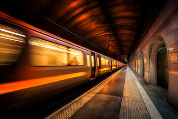 The high-speed train background with motion blur