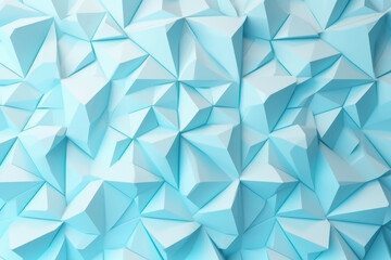 Beautiful futuristic Geometric background for your presentation. Textured intricate 3D wall in light blue and white tones. AI generated