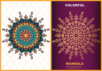 Mandala design vector luxury colorful digital drawing ornament