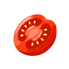 Red tomato isolated on white background. Vector illustration