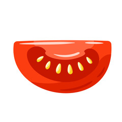 Red tomato isolated on white background. Vector illustration