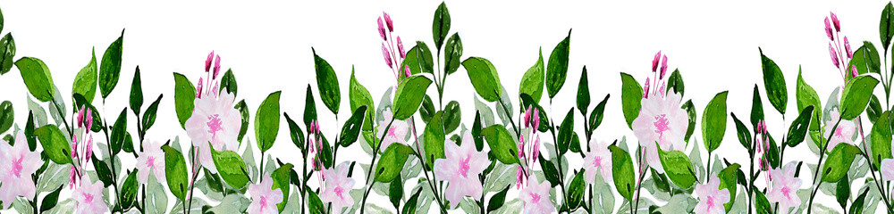 Watercolor Floral Border, Spring Frame Clipart. Botanical Flower 