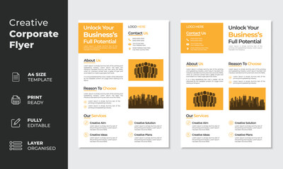 Corporate Flyer Template | Modern Business Layout With Yellow Accents