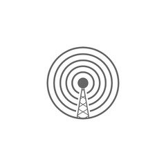 Antenna icon isolated on transparent background. Radio antenna wireless