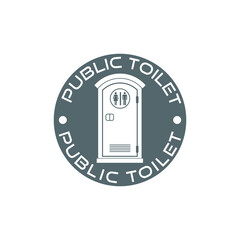 Public toilet. Bathroom symbol. WC symbol icon isolated on transparent background
