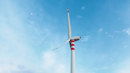 Wind Turbine Under Blue Sky