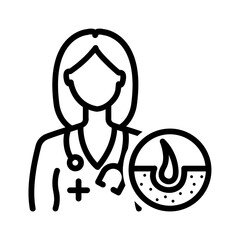 Black line icon for Dermatologist