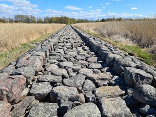 stone path on wave breaker