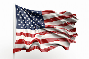 Obraz premium Free photo usa america national flag isolated 3d white background made with Generative AI