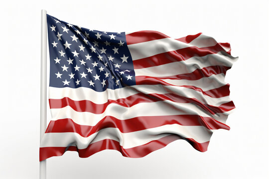 Free photo usa america national flag isolated 3d white background made with Generative AI