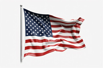 Obraz premium Free photo usa america national flag isolated 3d white background made with Generative AI