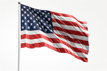 Free photo usa america national flag isolated 3d white background made with Generative AI