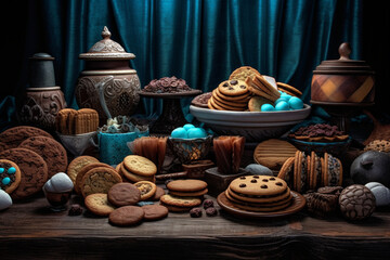 Fototapeta premium Tempting Confections: Delighting in the Art of Baking, Generative Ai