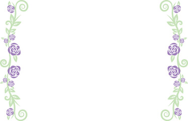 紫のバラのフレーム