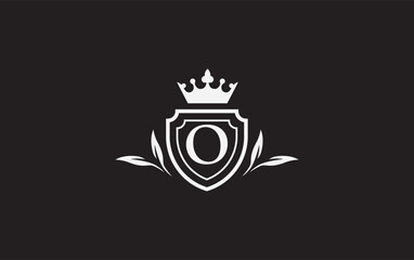 Crown and shield icon and Royal, luxury symbol vector. King, queen abstract geometric logo design 