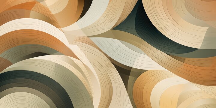 Abstract circular pattern backdrop in muted earth tones. Generated with the use of an AI.