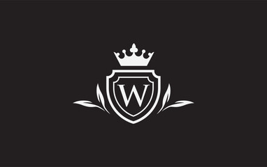 Crown and shield icon and Royal, luxury symbol vector. King, queen abstract geometric logo design 